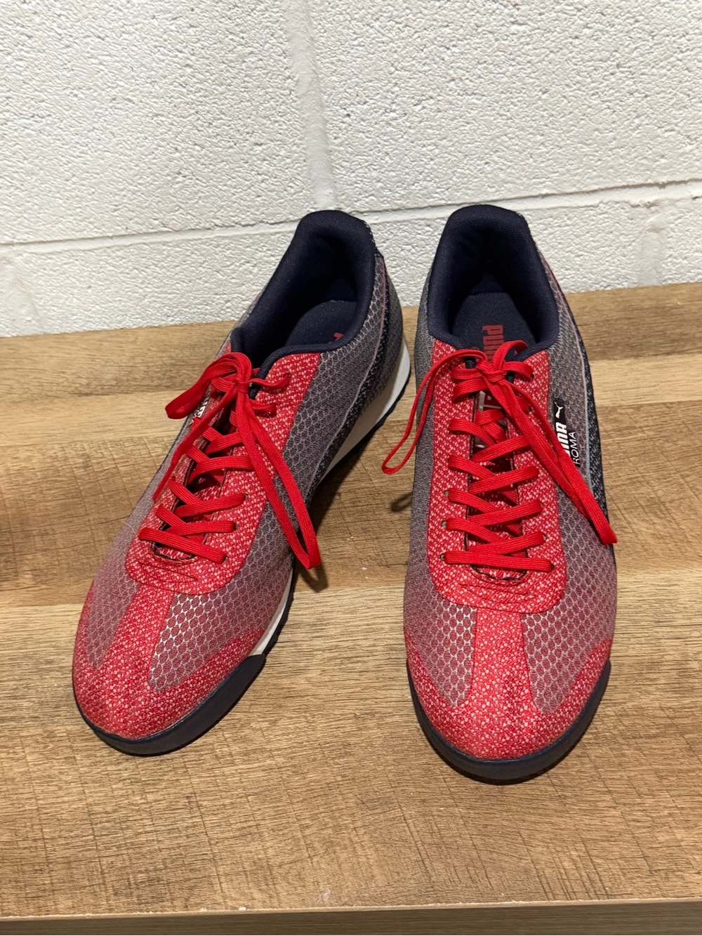 Puma Roma Mesh Men's Sneakers Red Gray Blue Low Top Training Shoes